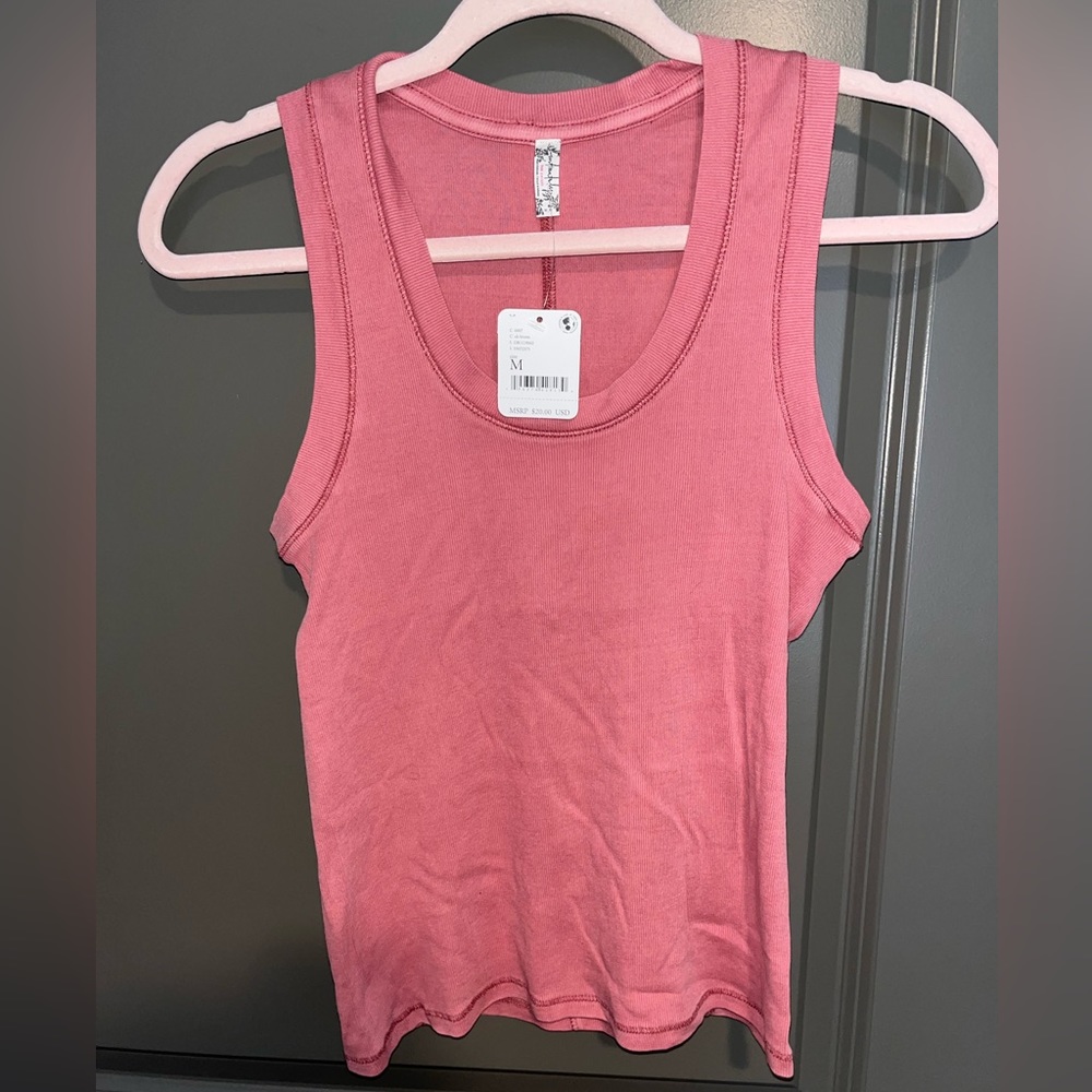 Free People Women's U Neck Tank Pink